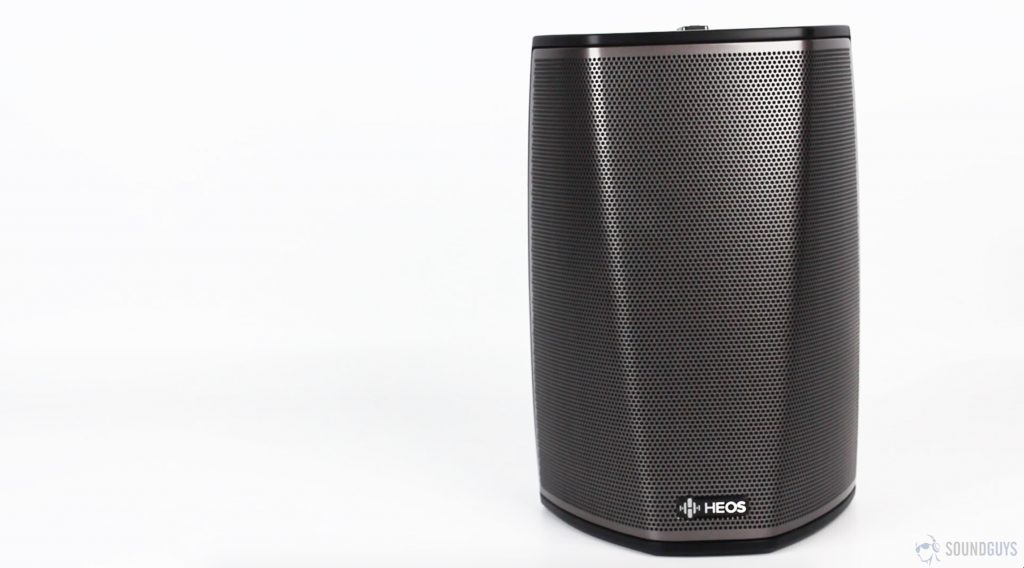 Denon HEOS 1 against a white background.