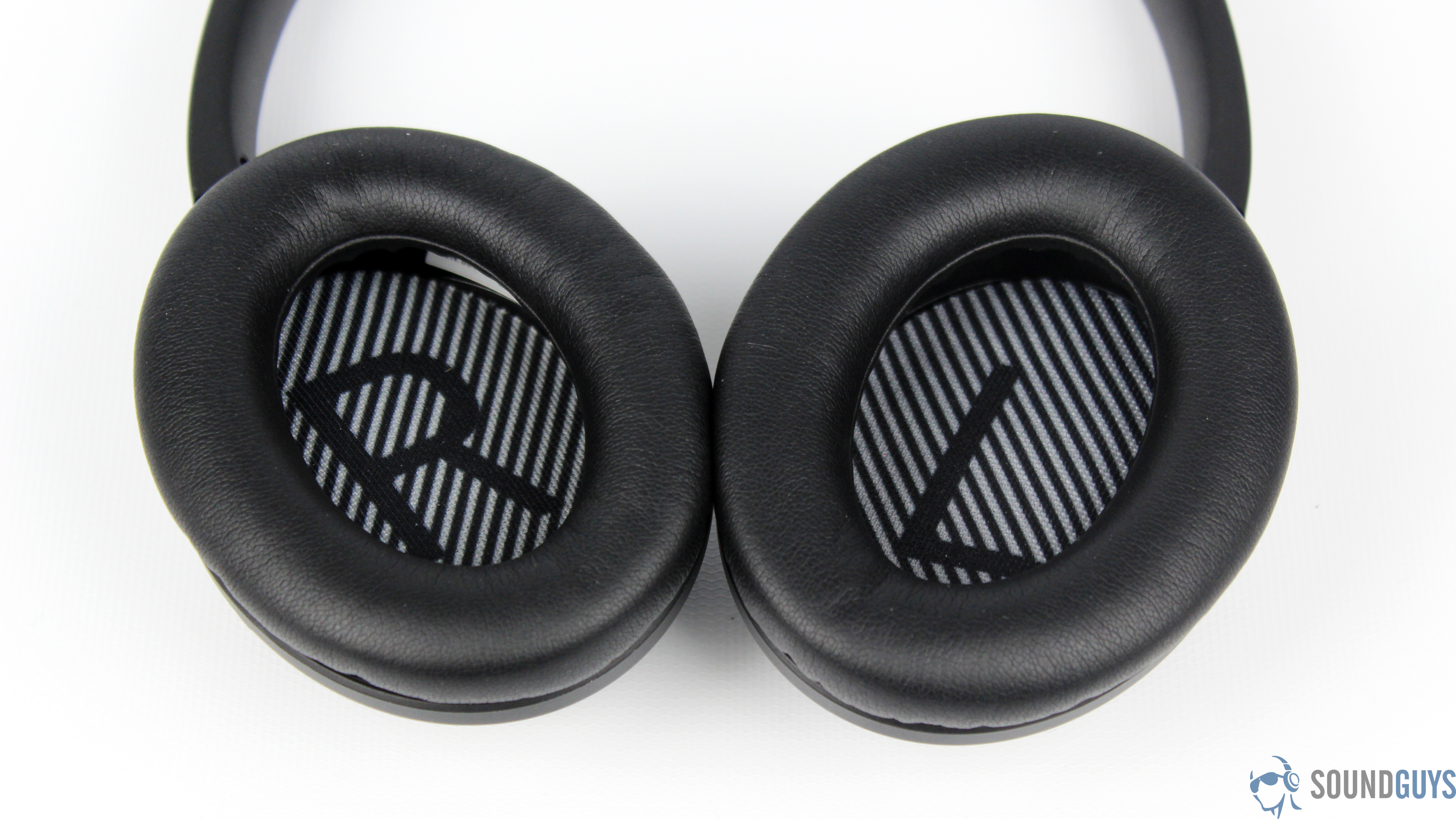 Best headphones under $100: A close up of the ear cups interiori (labeled L/R)