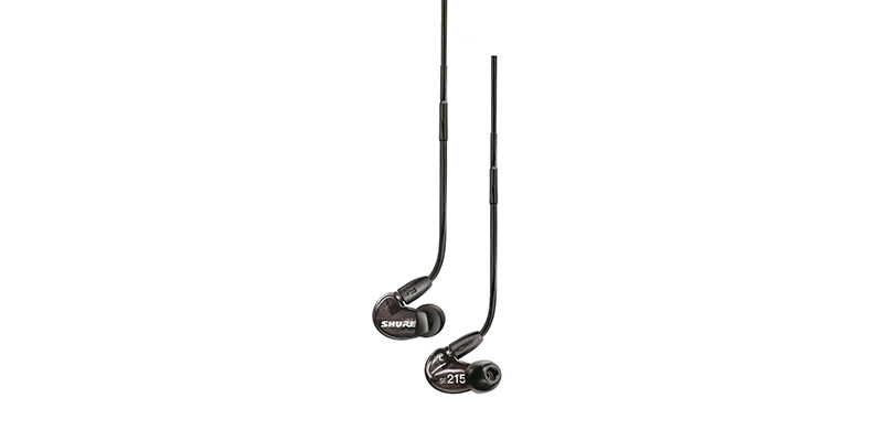 The low-profile Shure SE215-K earbuds sit flush with the ear, preventing an unsightly protrusion. Pictured: The Shure SE215-K earbuds.