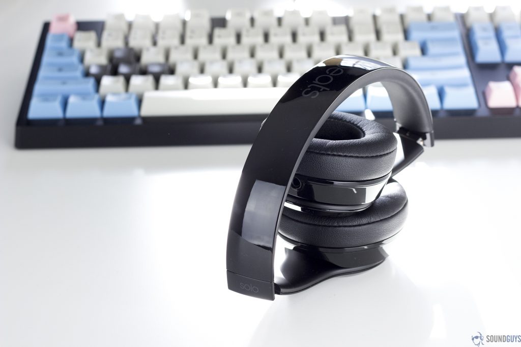 The Solo3 Wireless are the classic pair of Beats headphones and they're pictured here folded up.
