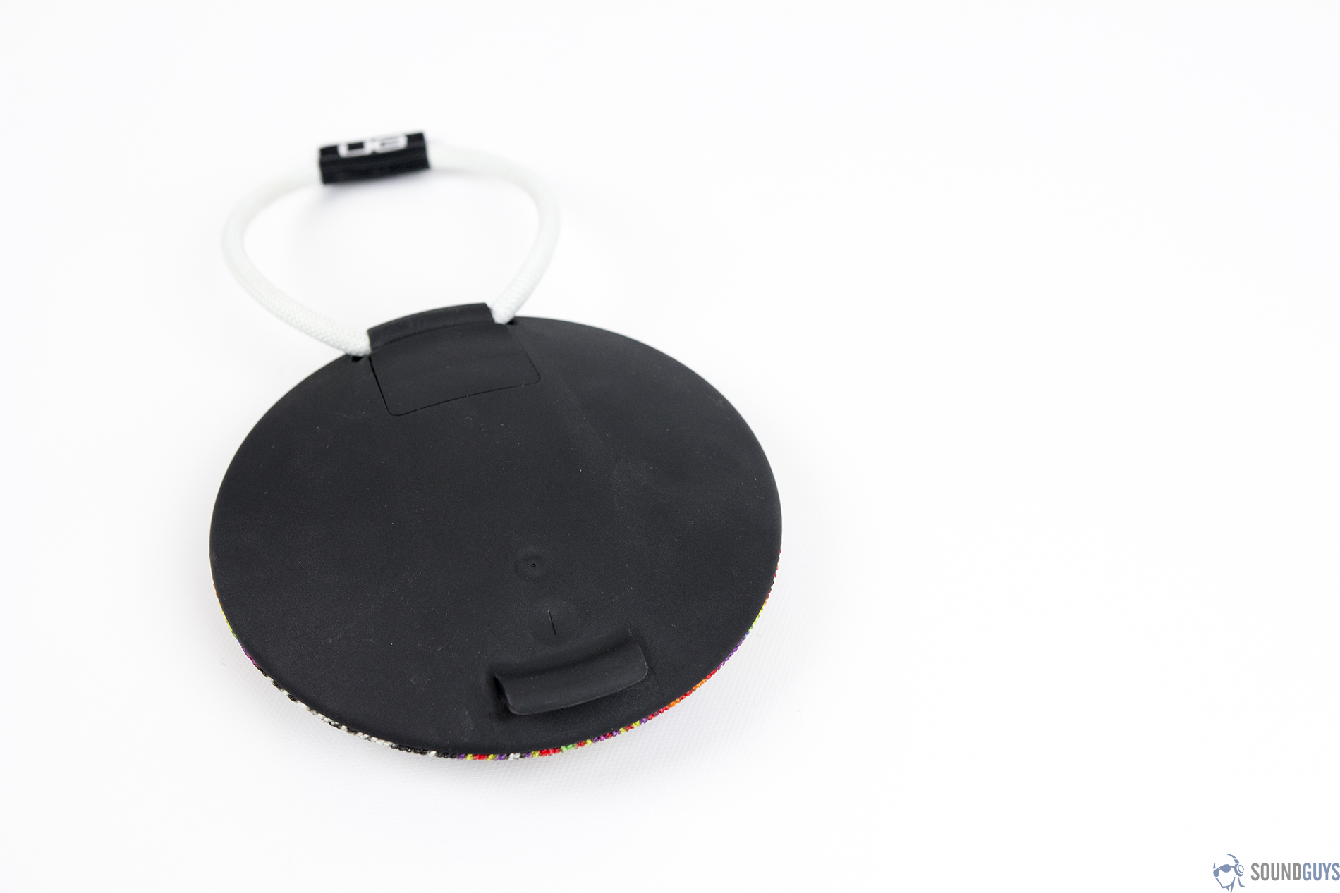 An angled, overhead view of the rear of a UE Roll 2 on a white background.