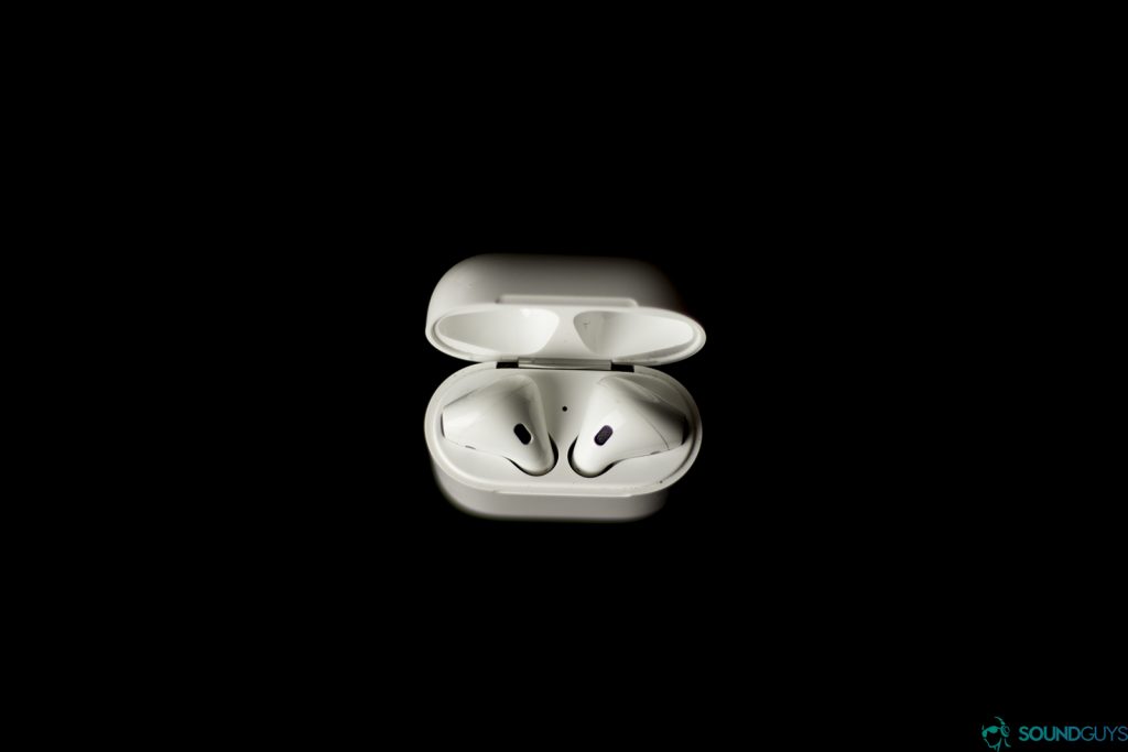 An aerial image of the Apple AirPods (first-gen), which suffice as Apple AirPods Pro alternatives.