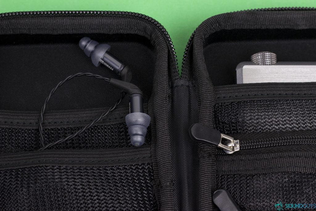 An image of the Eymotic ER4SR in-ears in a case.