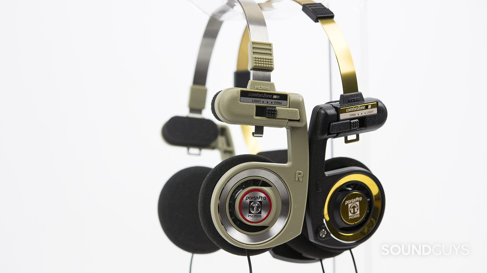 The Koss Porta Pro Limited Edition next to the original designed headset.