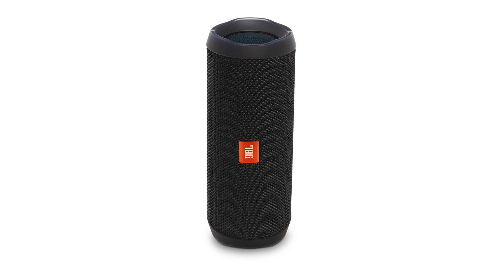 Black JBL Flip 4 against a white background