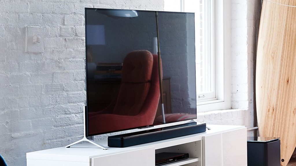 The Bose SoundTouch 300 in a living room.