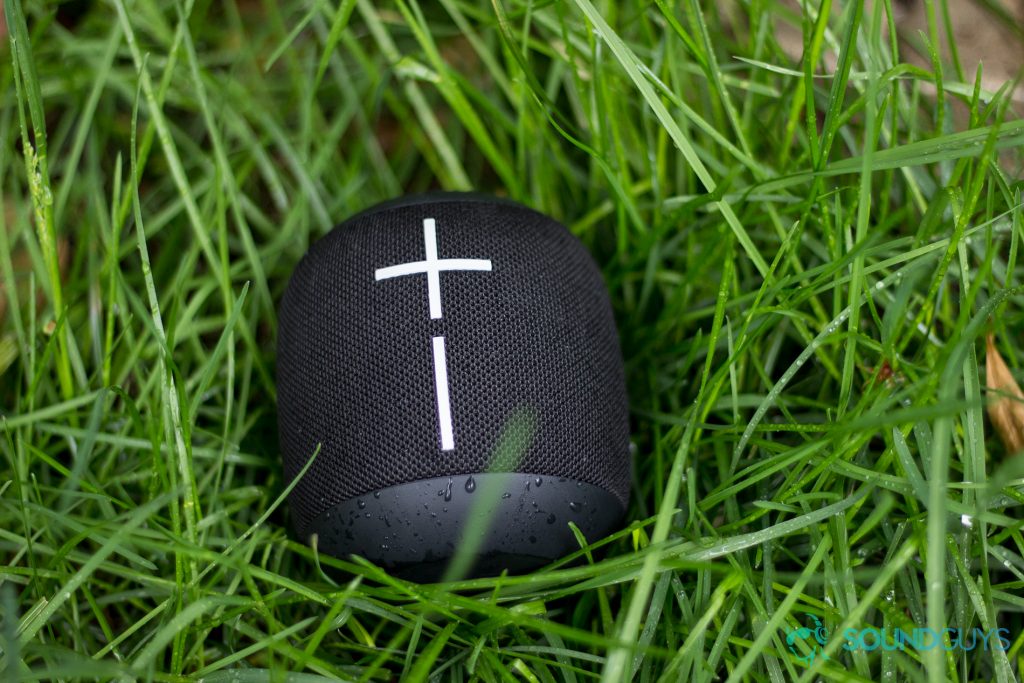 UE wonderboom bluetooth speaker in grass