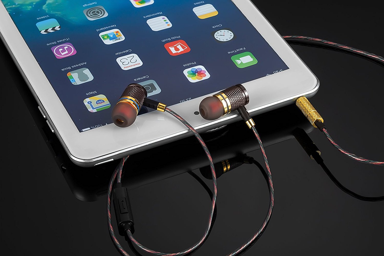 Best earbuds under $20: the YSM1000 on a white iPad with a black background