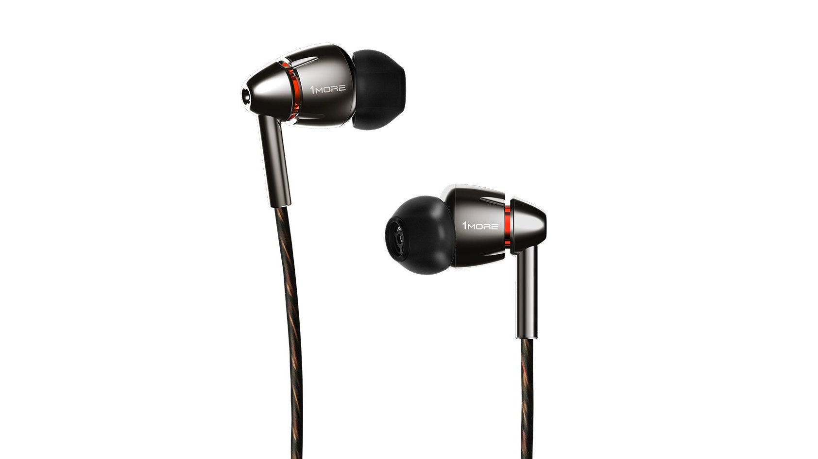 The 1MORE Quad Driver In-Ear Earphones against a white background.