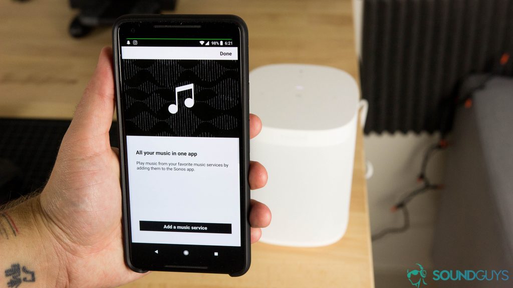 Pictured is the Sonos app on Android