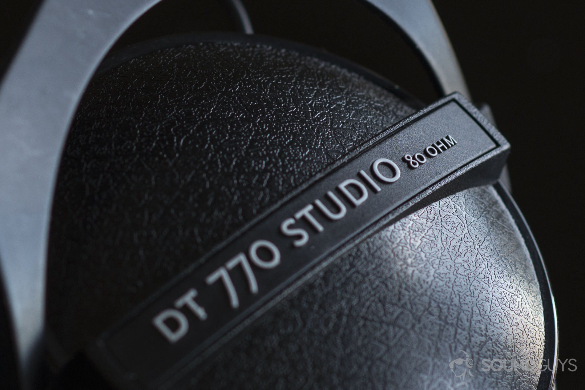 Ear cup of Beyerdynamic DT 770 Studio 80 Ohm headphones.
