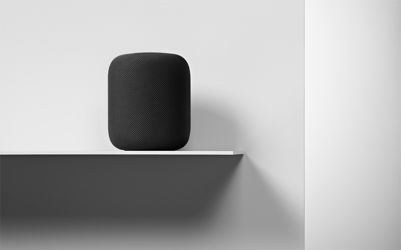 homepod-shelf.jpg A manufacturer image of the Apple Homepod.