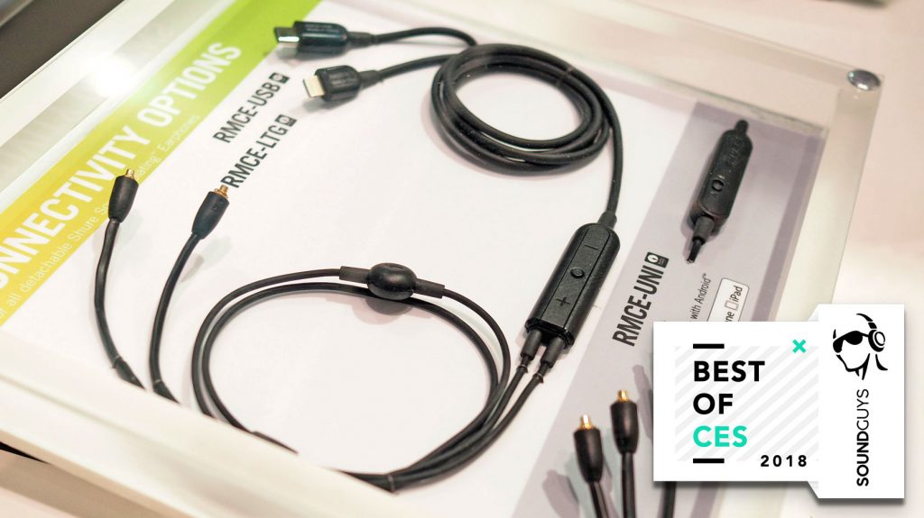 A photo of the Shure RMCE USB-C cable, shot at CES