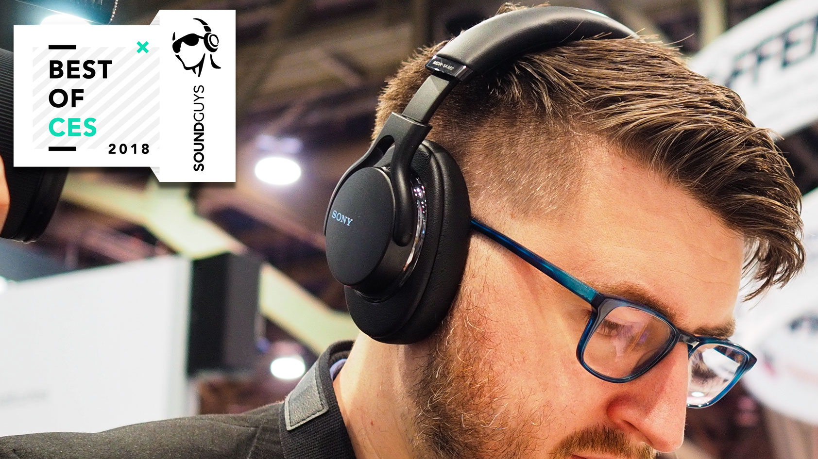 A photo of Chris from SoundGuys wearing a Sony MDR-1AM2