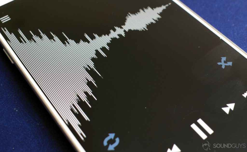 A photo of a phone showing a graphic equalizer which is easier to adjust with an accurate frequency response..
