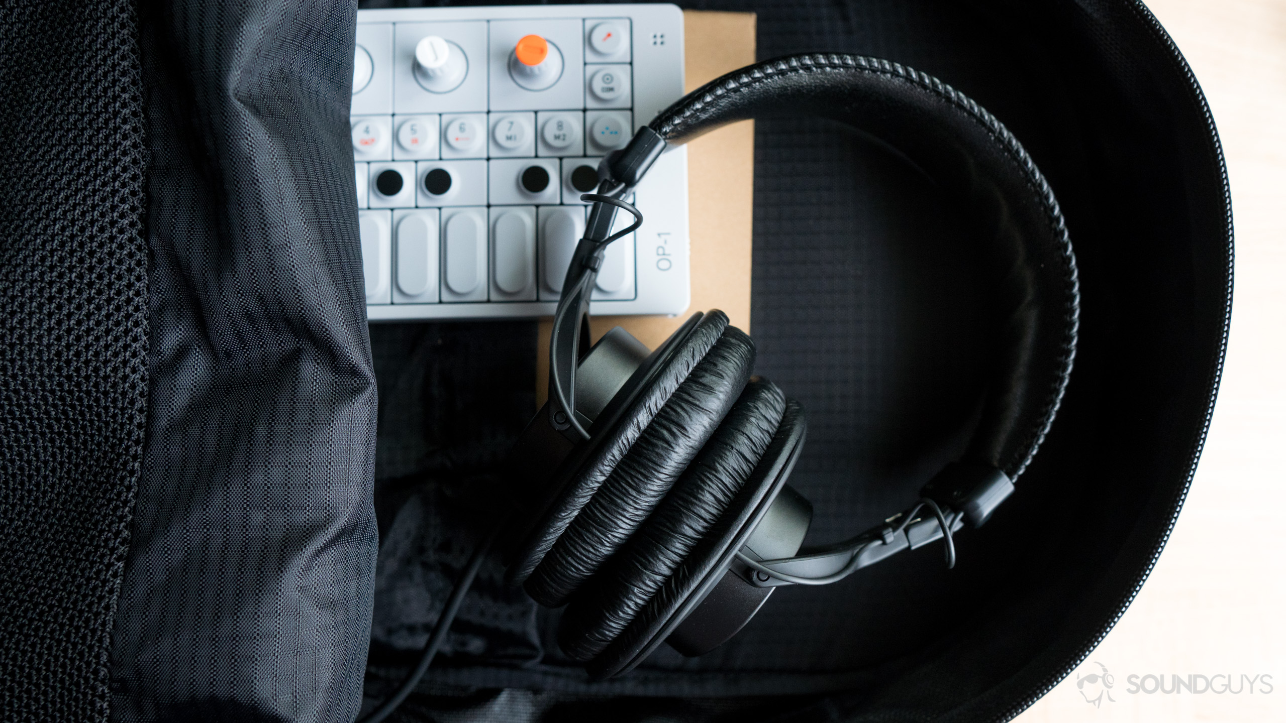 Sony MDR-7506-7 The Sony MDR-7506 headphones fit nicely into a backpack.