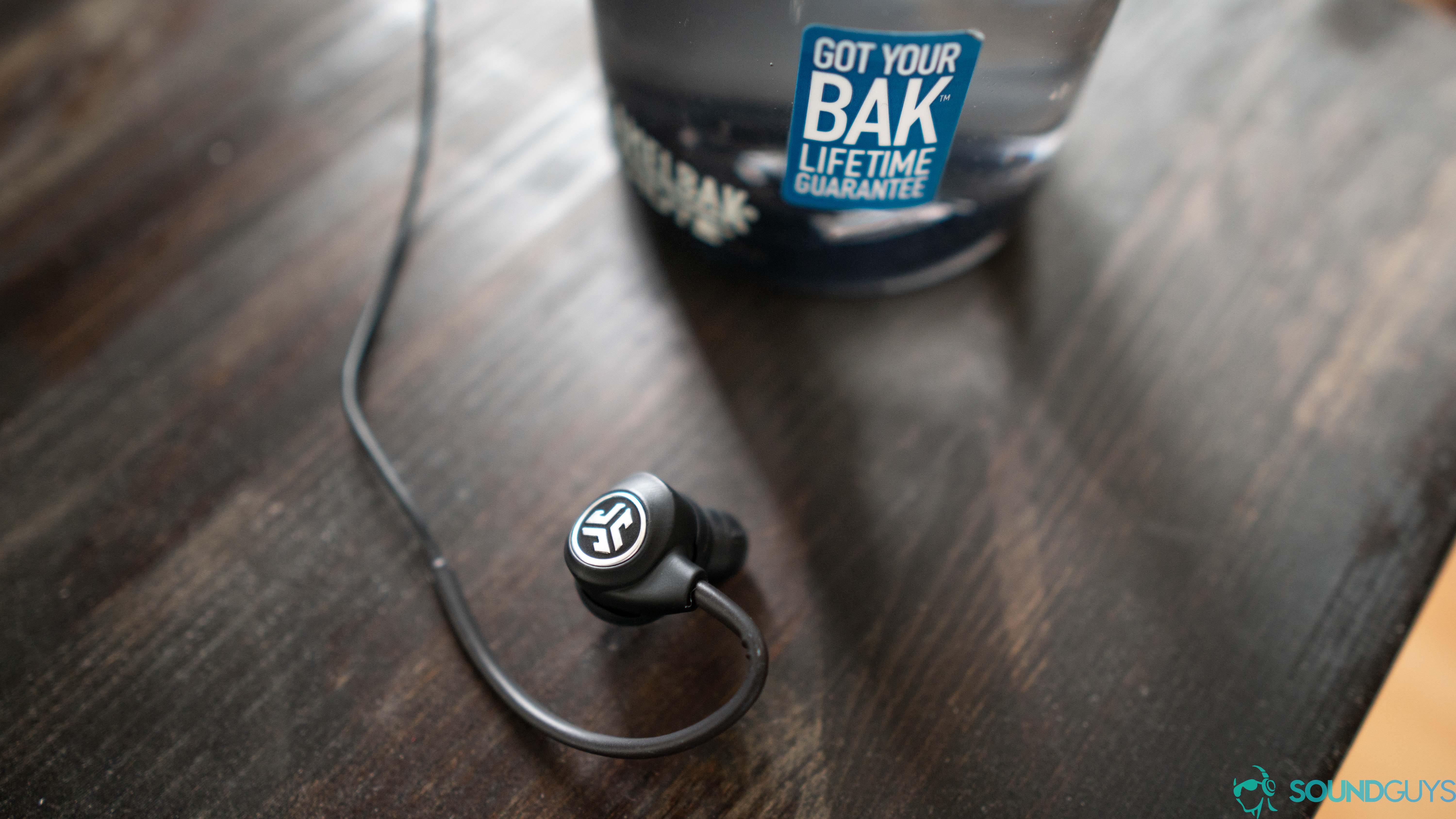 The earbuds on a table