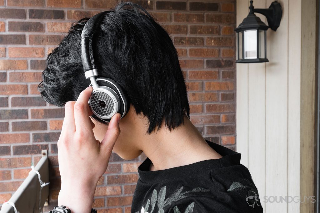 Noise-induced hearing loss The headphones being worn while trying to use the small playback toggles.