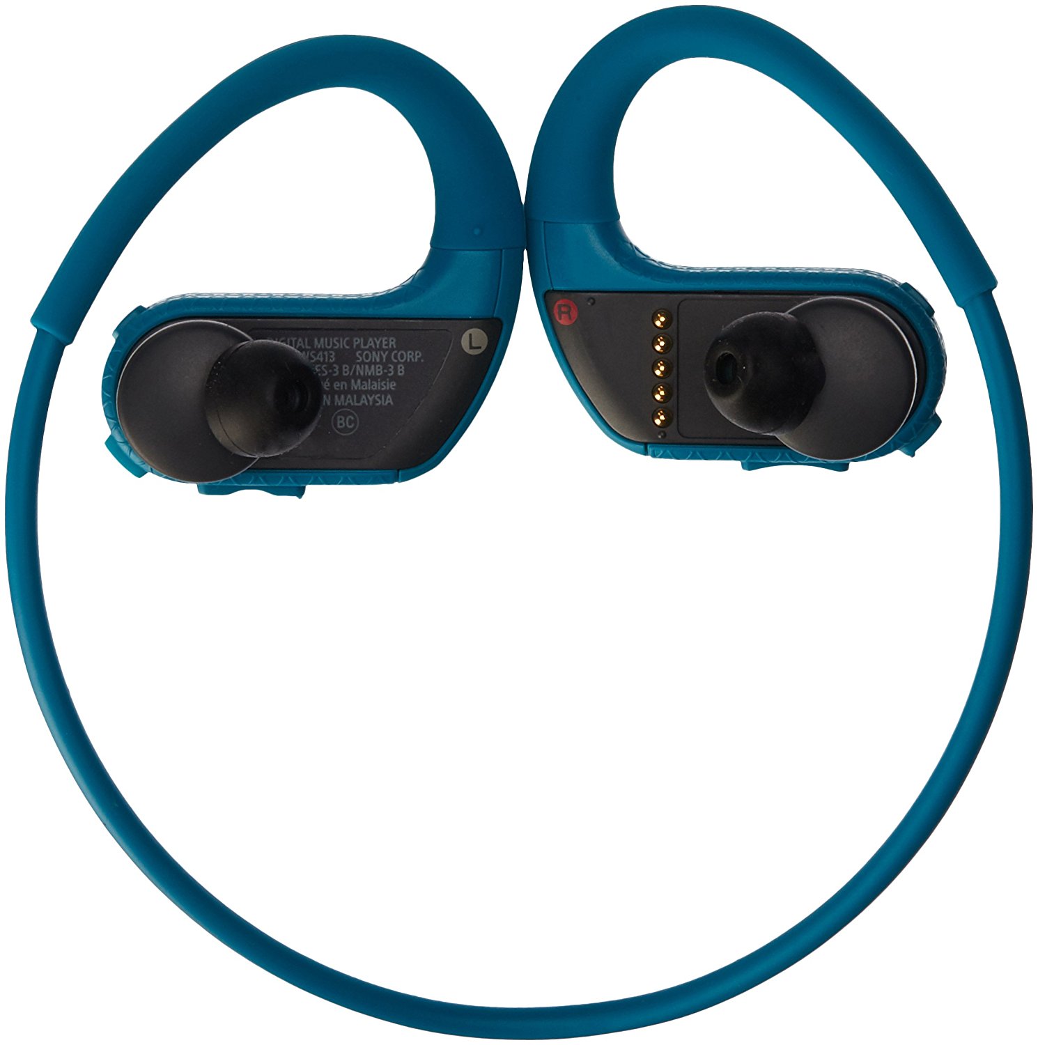Sony_NWWS413LM_1 best waterproof headphones: Sony NWWS413LM 4GB sports wearable MP3 player in blue