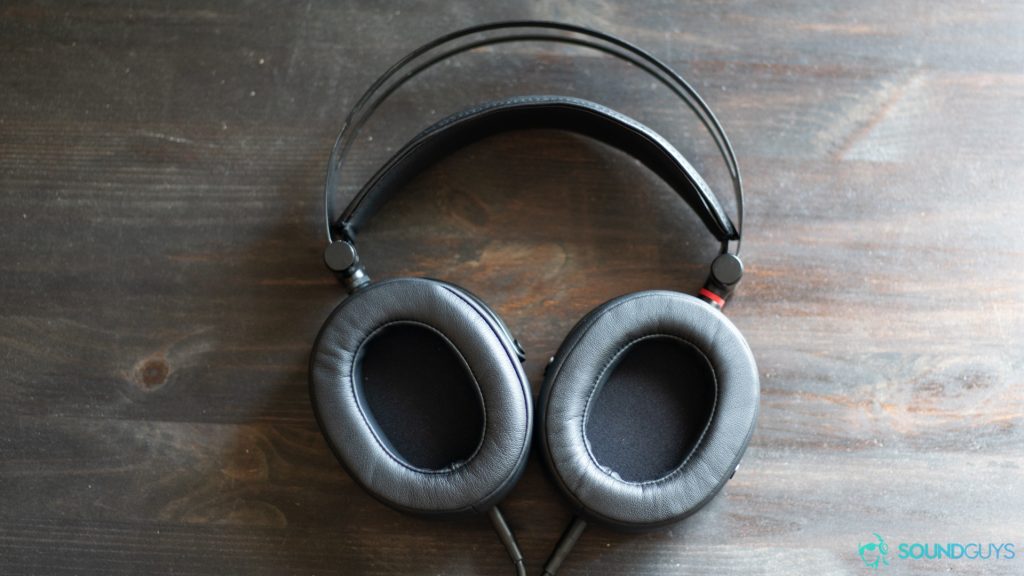 ADV.Sound GT-R review: The ear cups lying flat on a table.