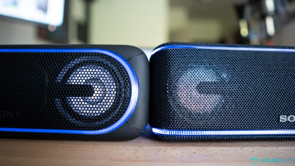 Close-up look at the drivers in the XB40 and XB41 speakers. 