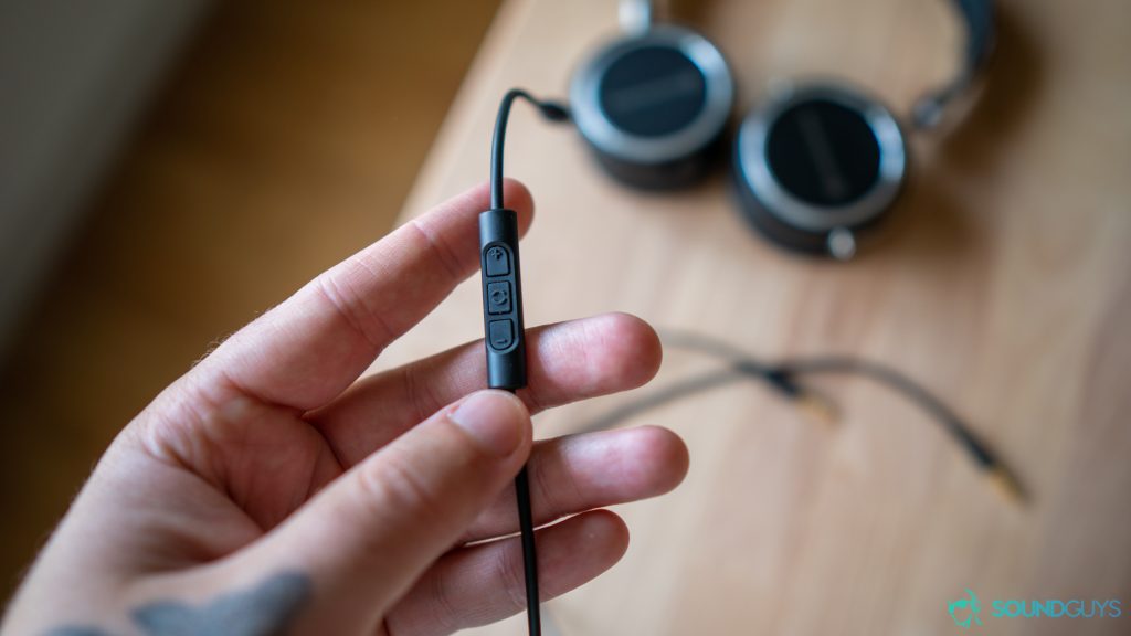 The control module of the Beyerdynamic Aventho Wired headphones.