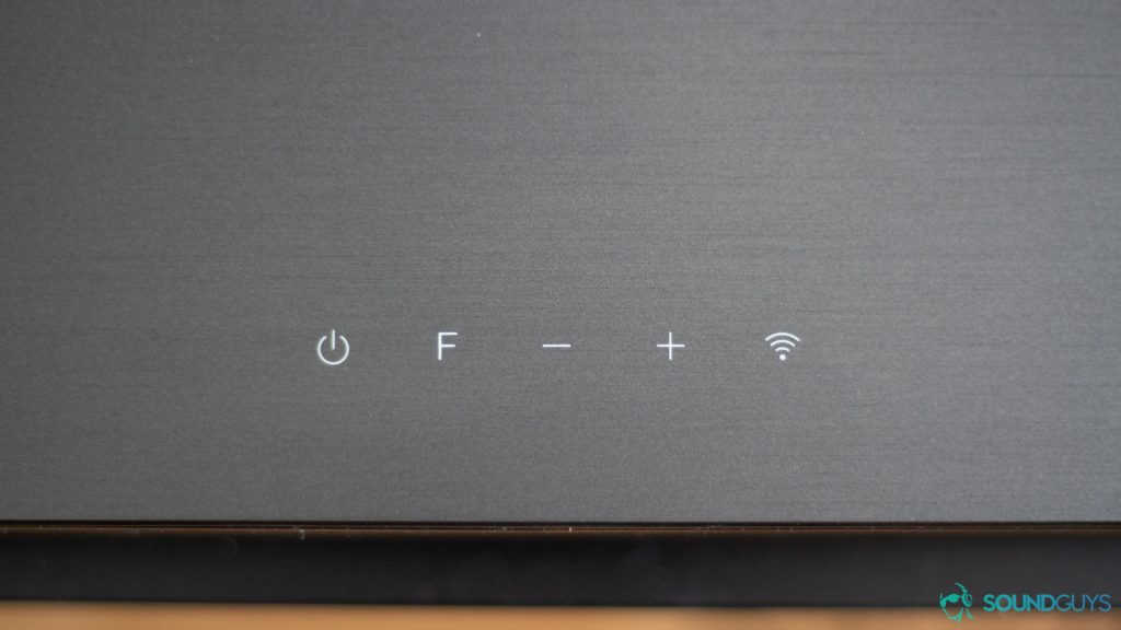 Pictured are the touch controls for the LG SK10Y