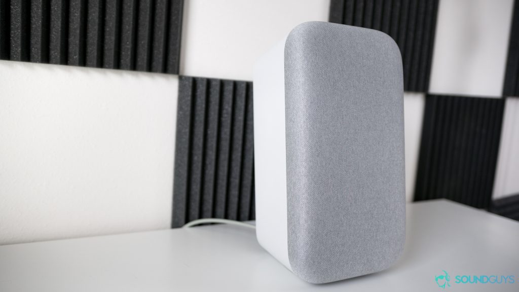 The Google Home Max can be positioned upright.