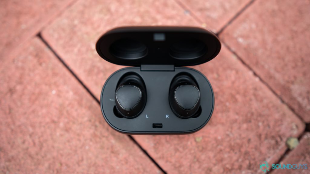 The Samsung Gear IconX fit perfectly in their charging case.