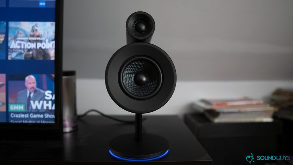 Pictured is the satellite speaker of the Razer Nommo Pro. 