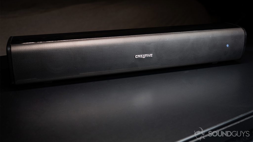 Creative Stage Air: A straight-on image of the speaker, full soundbar in view.