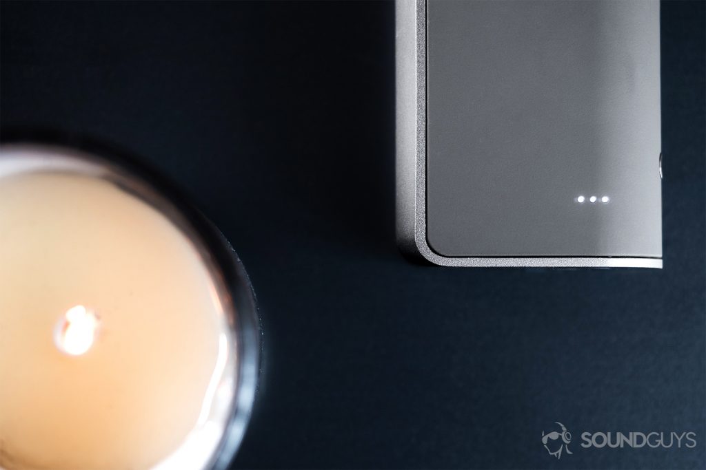 RHA TrueConnect true wireless earbuds LEDs on the charging case.