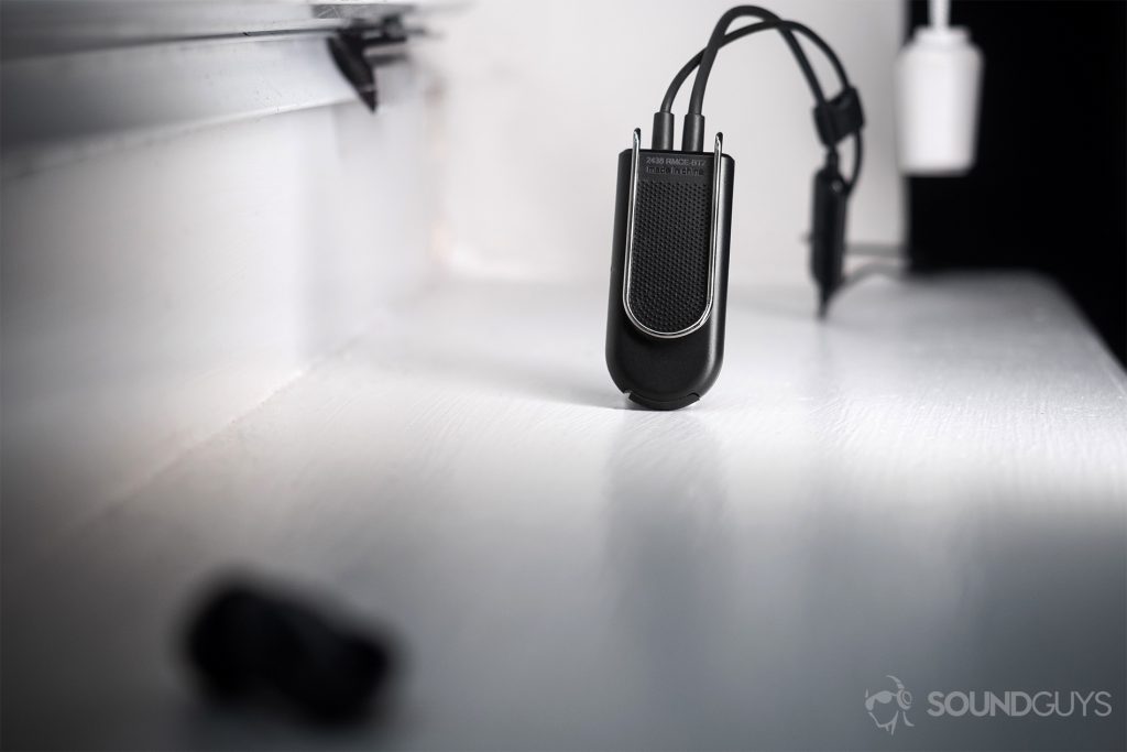 Shure BT2: The cable pendant standing with the cables running behind it.