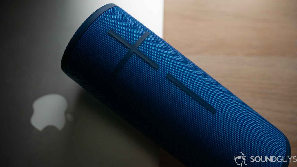 The UE Boom 3 on a desk. 