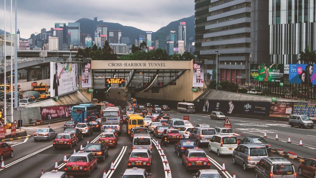 A Pexel stock image of a crowded highway.