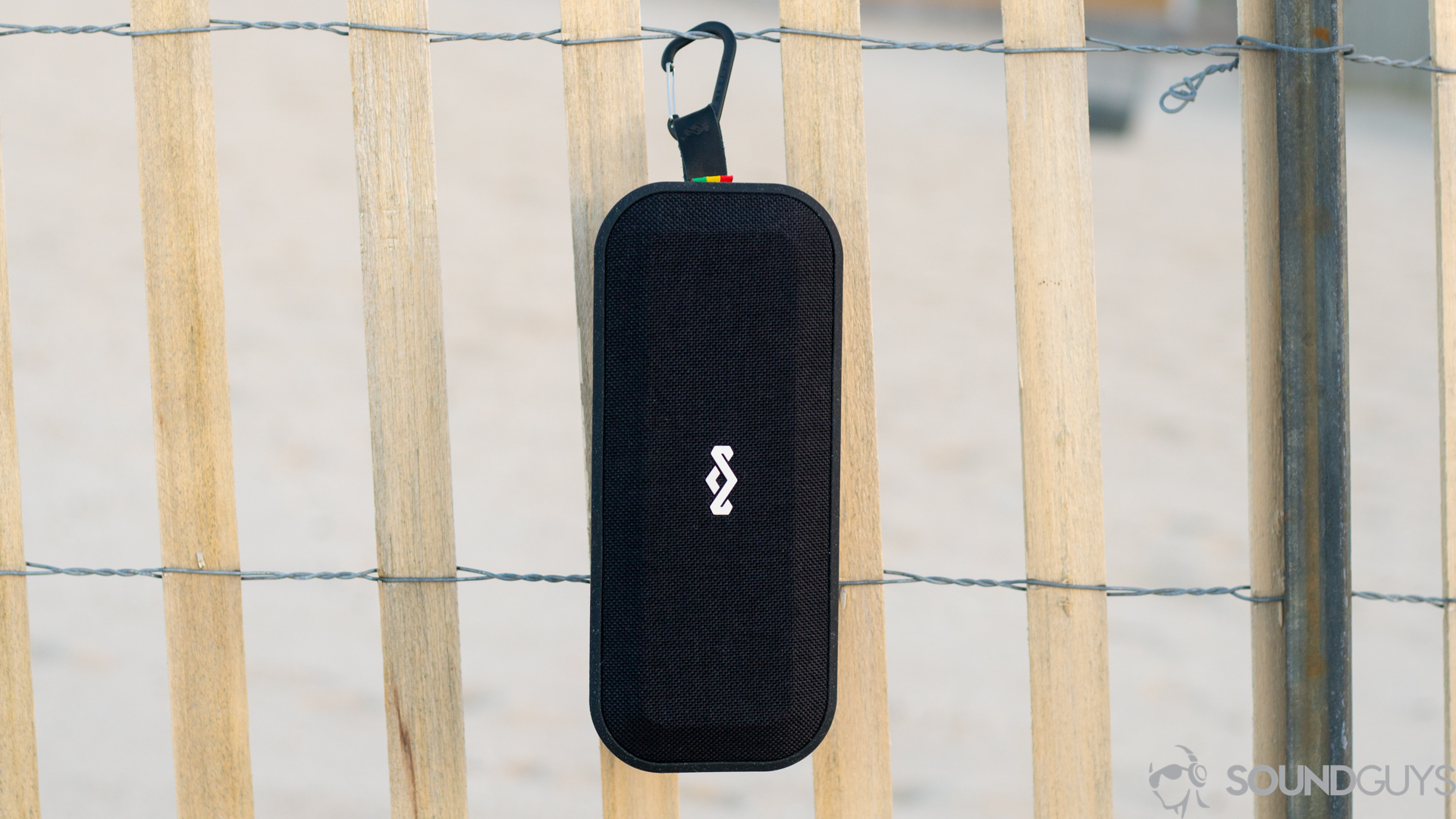 House of Marley No Bounds XL-3 Pictured is the No Bounds XL hanging from its carabiner.