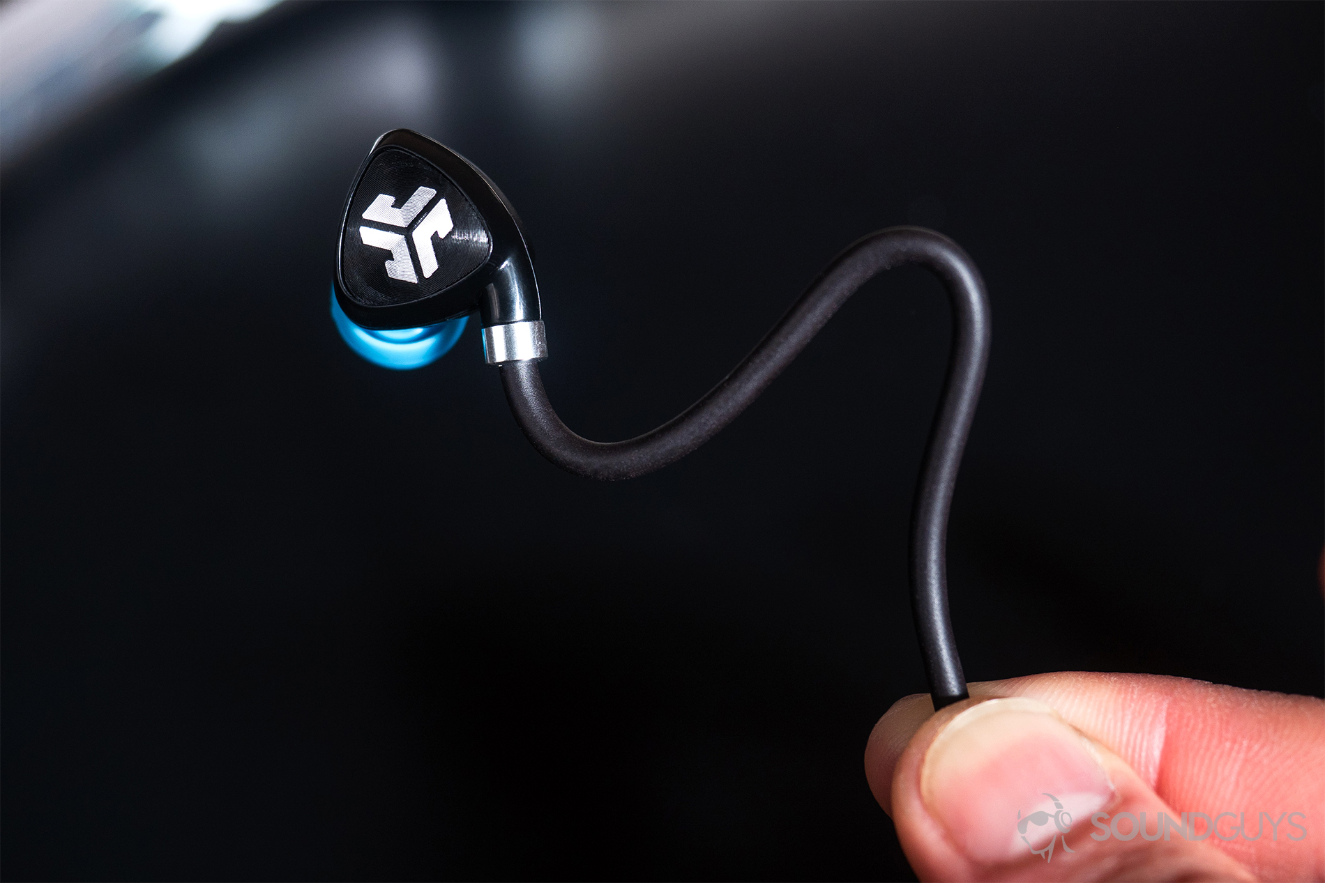JLab Fit Sport Wireless: The malleable wire extending from the earbud housing is stiff enough to hold its shape while remaining flexible.
