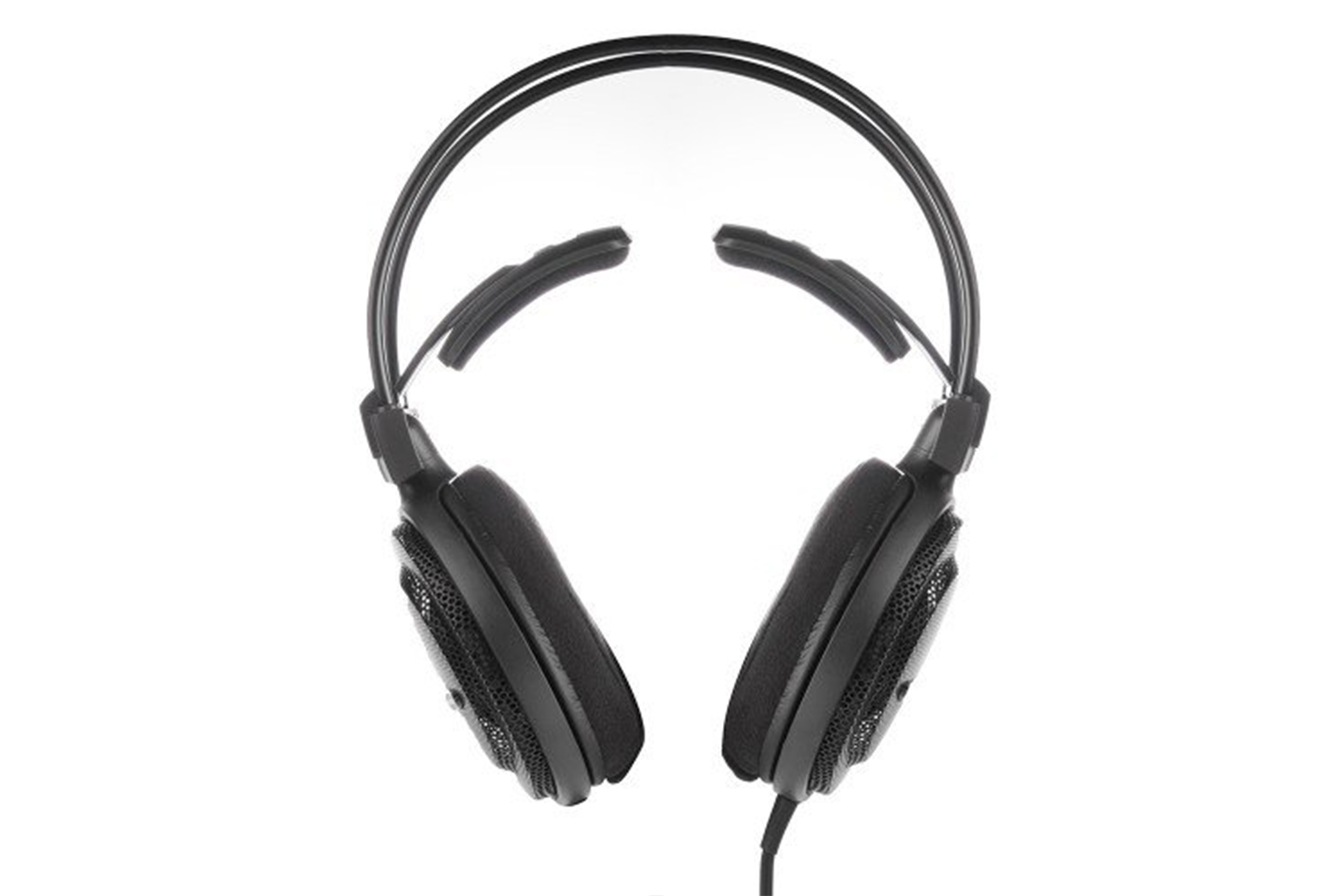 Audio-Technica -AD900x headphones straight-on product image against white background.