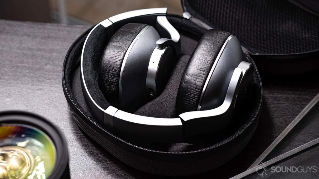 AKG N700NC: The headphones folded up in the carrying case.