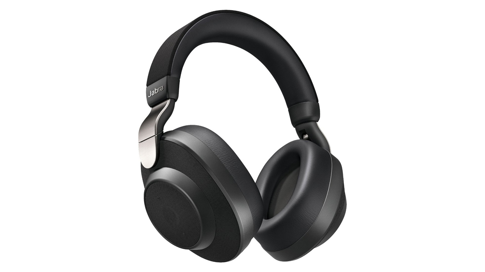 Jabra Elite 85h noise canceling headphones product image in black against a white background.