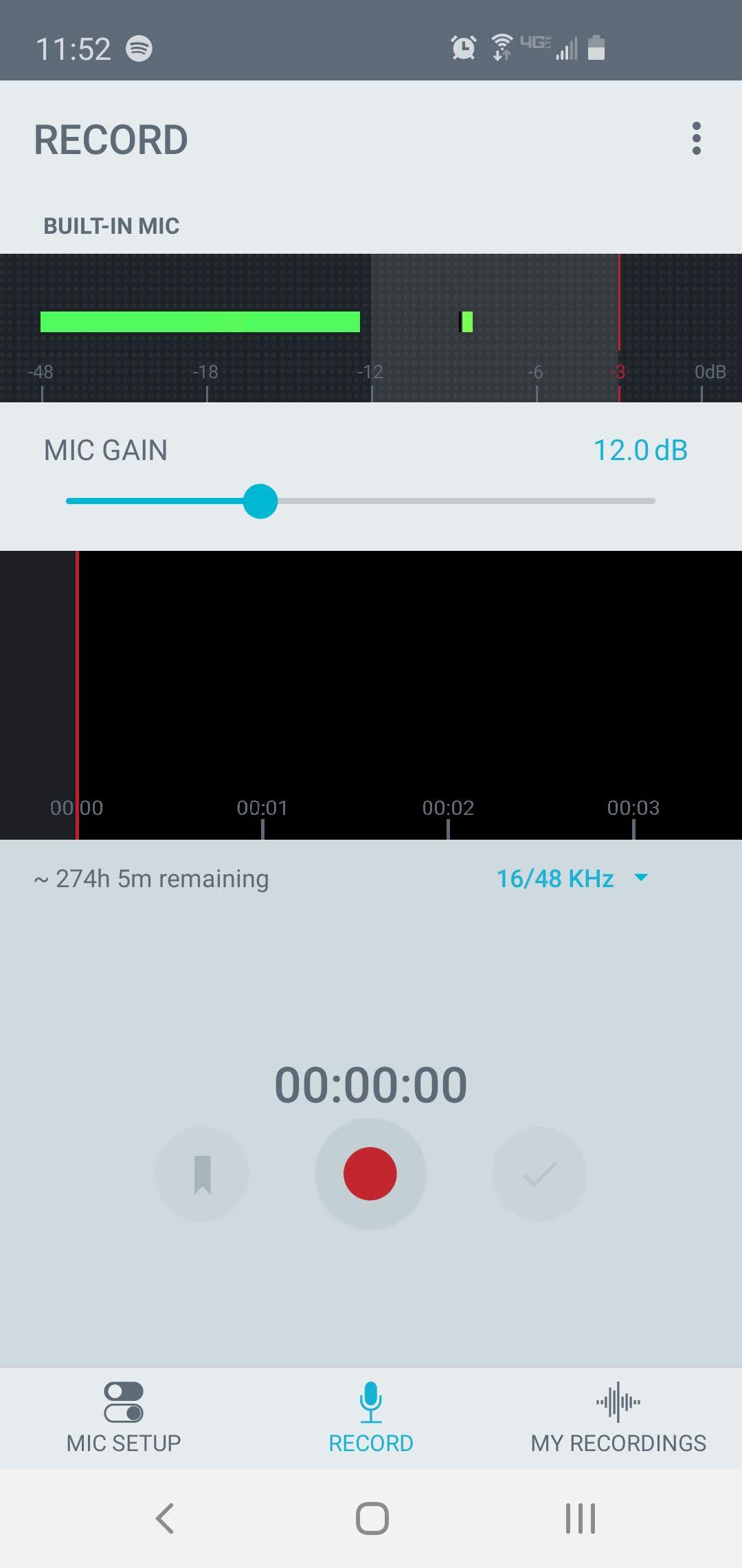 Screenshot of the Shure Motiv app.