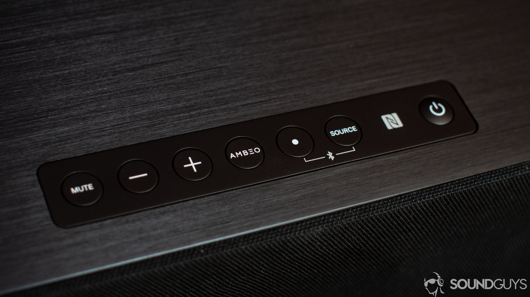 sennheiser-ambeo-soundbar-controls A photo of the top controls of the Sennheiser Ambeo Soundbar.
