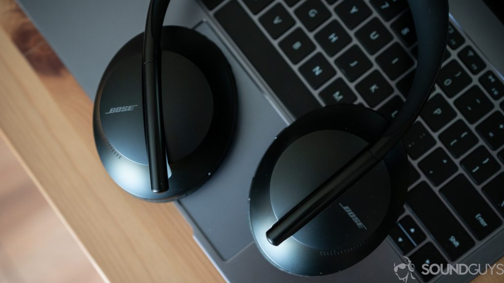 Bose Noise Cancelling headphones 700 pictured from above on a Huawei Matebook X Pro