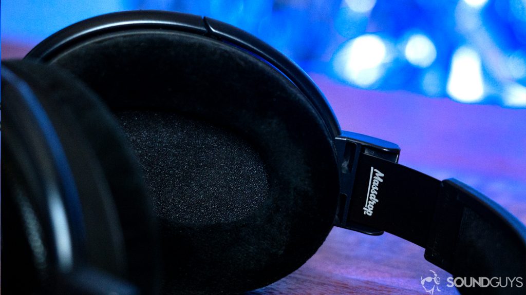 A photo of the Drop x Sennheiser HD 6XX and its velour ear pads.