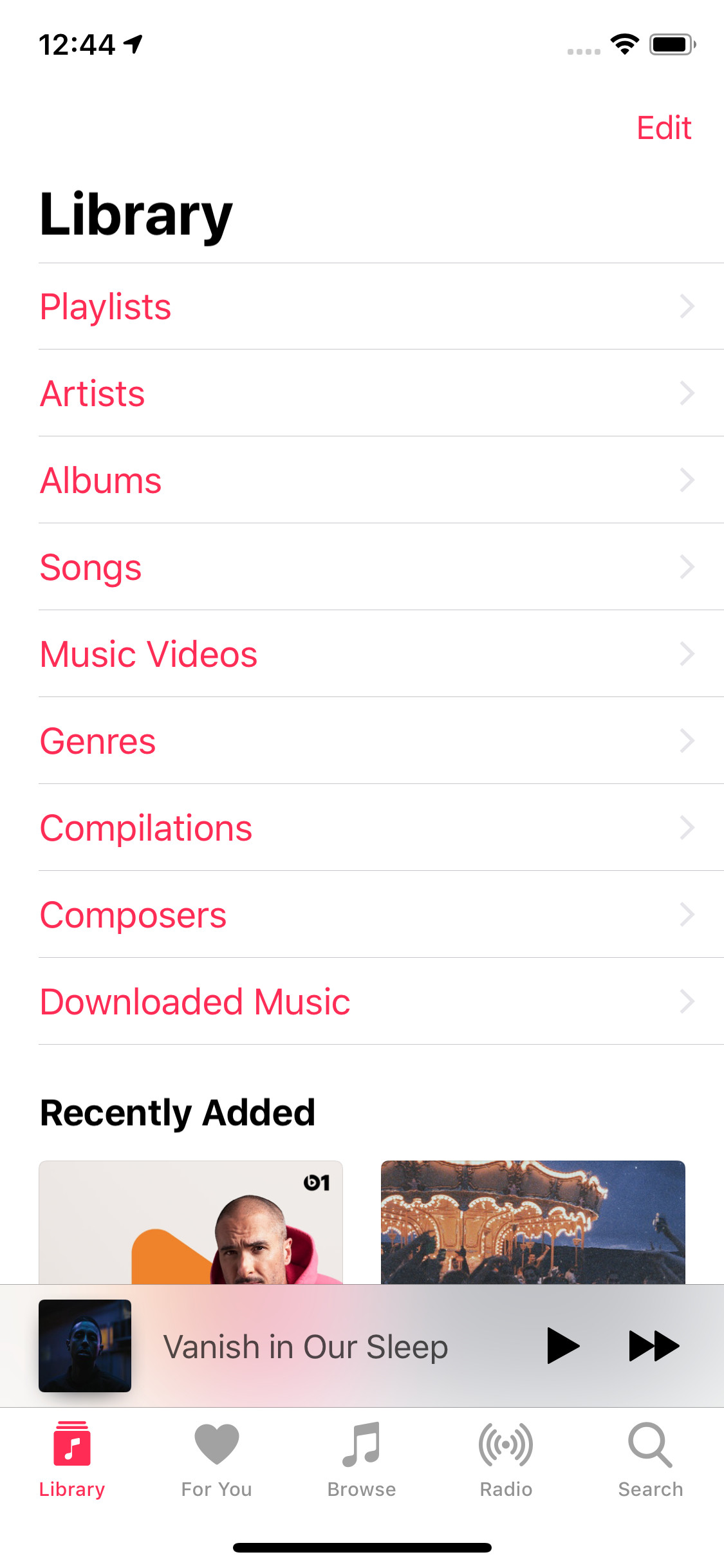Screenshot of Apple Music on an iOS device