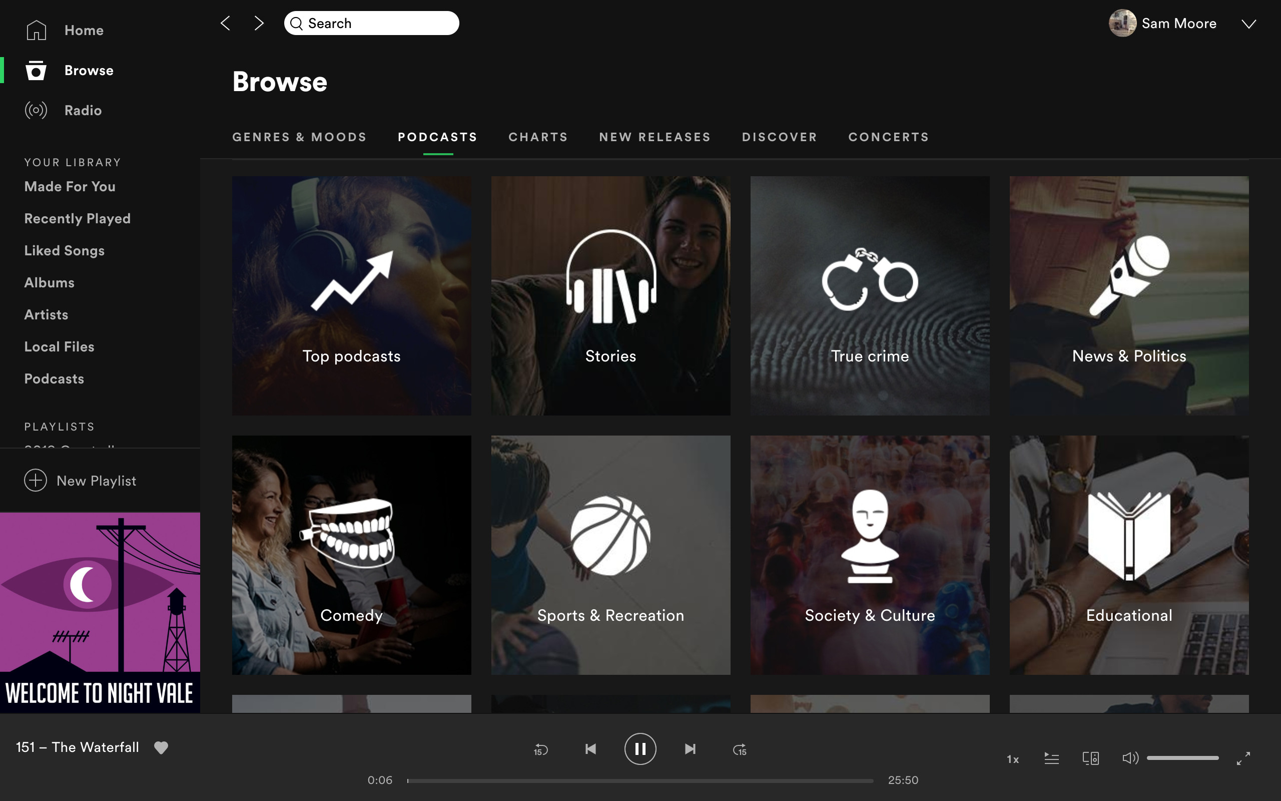 Spotify Browse Podcast Screen shots Spotify - podcast page