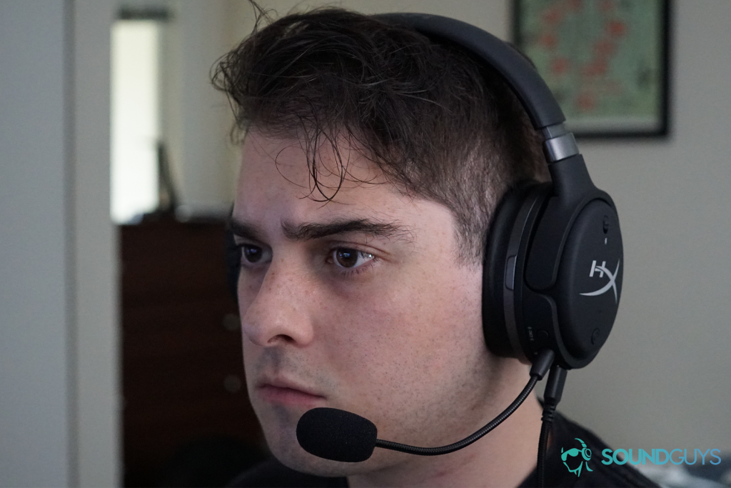 Sam wearing the headset