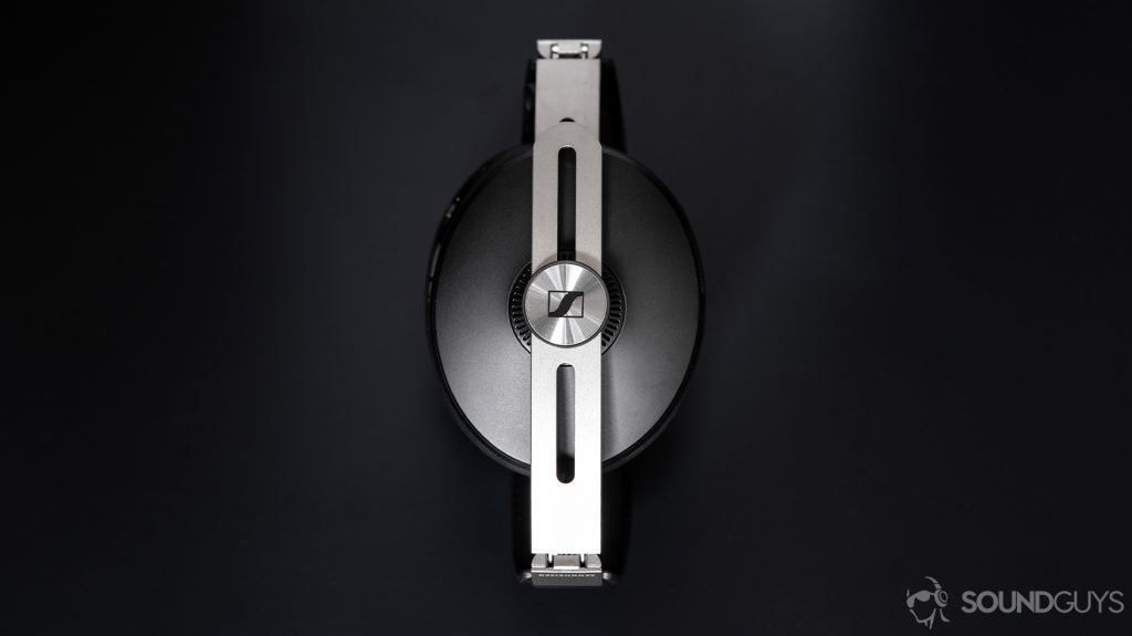Aerial photo of the Sennheiser Momentum Wireless 3 folded down.