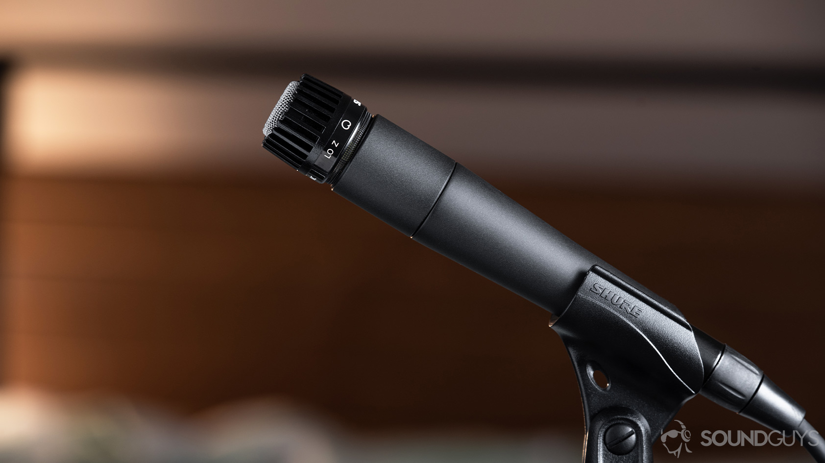 The Shure SM57 XLR microphone in full view, profile image.