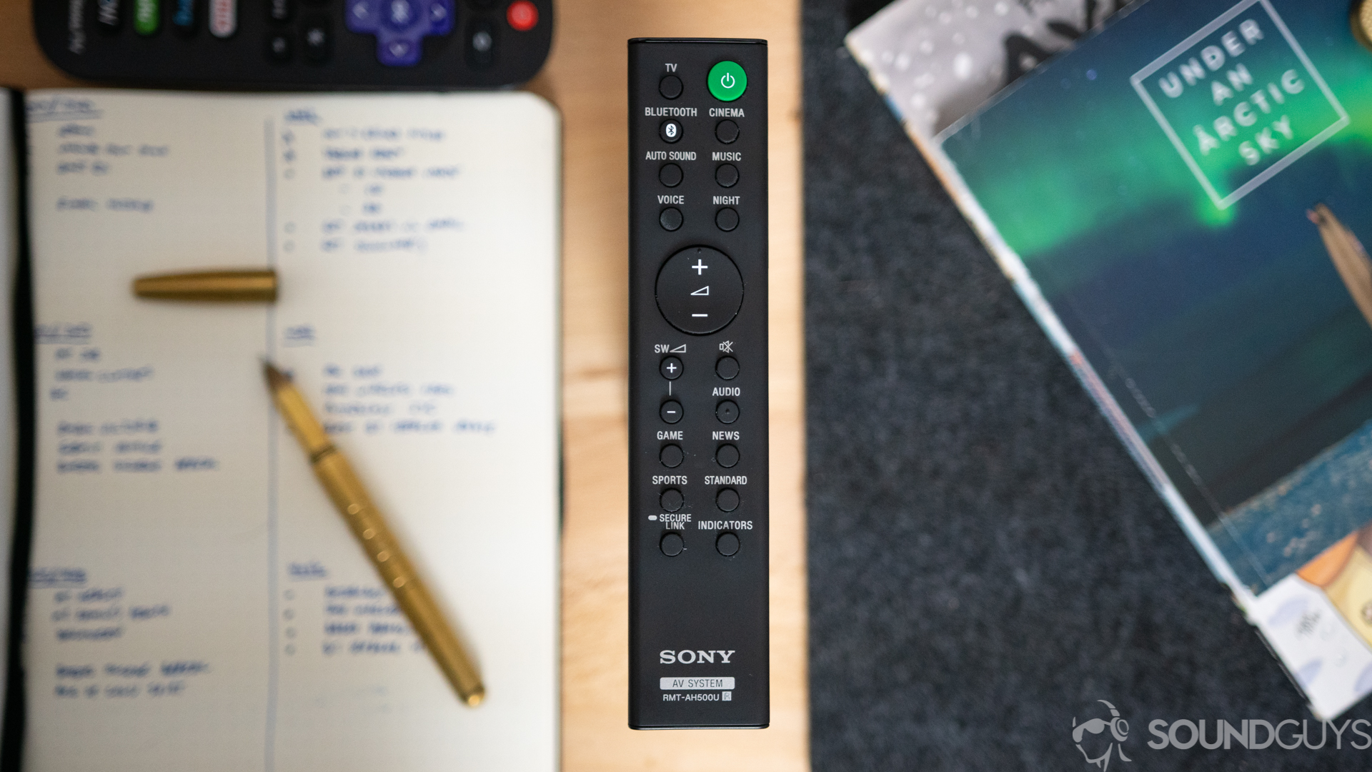 Close up of the Sony HT-S350 remote control